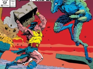 Conan the Barbarian #214 cover; pencils, Val Semeiks; inks, Geof Isherwood; hieroglyphics
