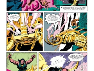 Conan the Barbarian #217, pg. 4; pencils, Val Semeiks; inks, Alfredo Alcala; Barra; Utu