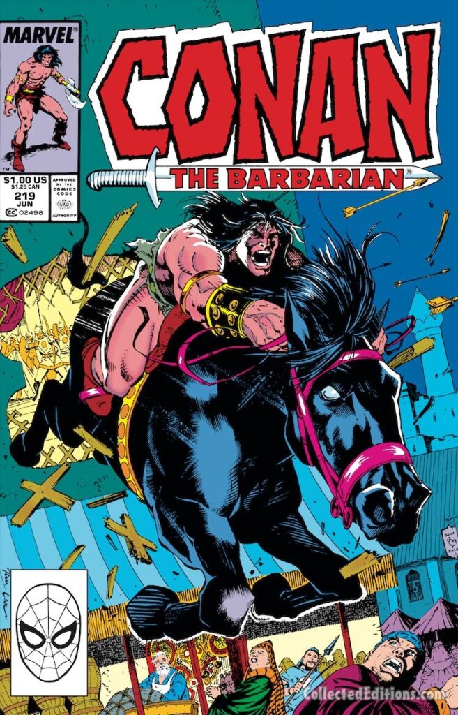 Conan the Barbarian #219 cover; pencils and inks, Jim Lee; black horse