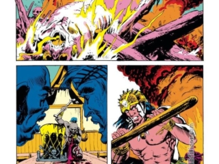 Conan the Barbarian #221, pg. 18; pencils and inks, Gary Kwapisz; epic poem, Drumsong, Larry Hama