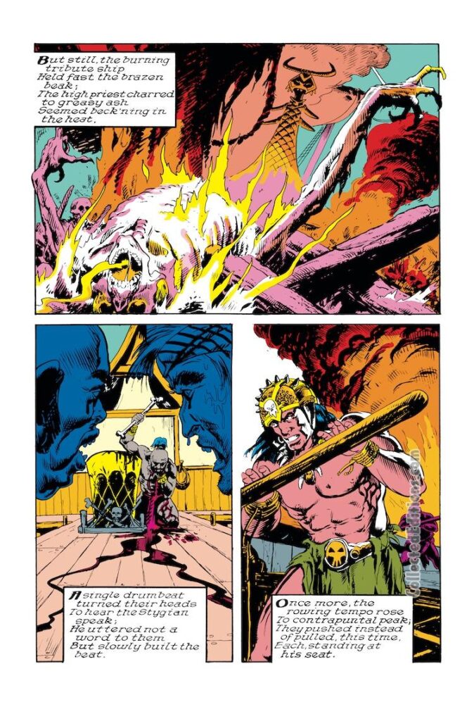 Conan the Barbarian #221, pg. 18; pencils and inks, Gary Kwapisz; epic poem, Drumsong, Larry Hama
