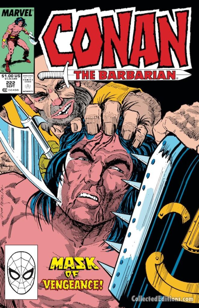 Conan the Barbarian #222 cover; pencils and inks, Gary Kwapisz; Mask of Vengeance