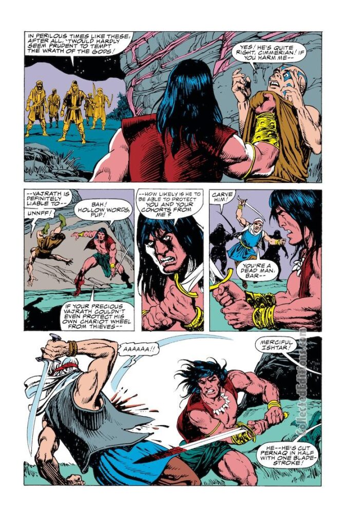 Conan the Barbarian #223, pg. 16; pencils, Gary Kwapisz; inks, Alfredo Alcala; Vajrath; Pernaq; Ishtar