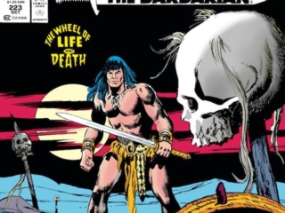 Conan the Barbarian #223 cover; pencils and inks, uncredited; The Wheel of Life and Death