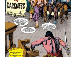 Conan the Barbarian #225, pg. 2; pencils and inks, Alfredo Alcala; Elixir of Darkness, Michael Fleisher, Nyella