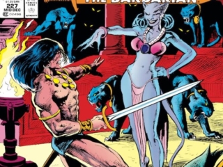 Conan the Barbarian #227 cover; pencils, Jos&eacute; Delbo; inks, Mark Texeira; Alone Against the City of Were-Cats