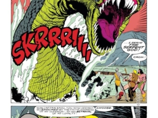 Conan the Barbarian #229, pg. 16; breakdowns, Dwayne Turner; pencils and inks, Rodney Ramos; serpent god, captain Rasu