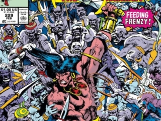 Conan the Barbarian #229 cover; pencils and inks, Mark Texeira. Feeding Frenzy
