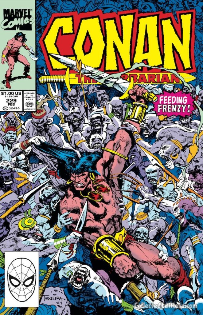 Conan the Barbarian #229 cover; pencils and inks, Mark Texeira. Feeding Frenzy