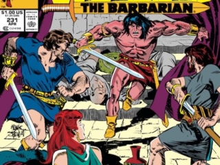 Conan the Barbarian #231 cover; pencils and inks, Frank Springer; alterations, John Romita Sr., Vengeance Thy Name Is