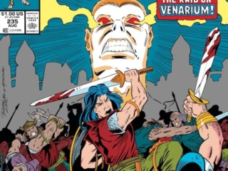 Conan the Barbarian #235 cover; pencils, Ron Lim; inks, Dan Adkins; The Raid on Venarium