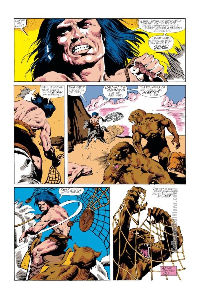 Conan the Barbarian #251, pg. 5; layouts, Sandy Plunkett; pencils and inks, Dell Barras