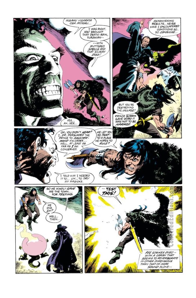 Conan the Barbarian #266, pg. 20; pencils, Mike Docherty; inks, Ricardo Villagran; Conan the Renegade by Leonard Carpenter, Drusandra, Agohoth