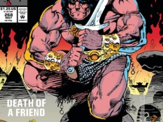 Conan the Barbarian #268 cover; pencils and inks, Colin MacNeil Conan the Barbarian #268 cover; pencils and inks, Colin MacNeil, Death of a Friend