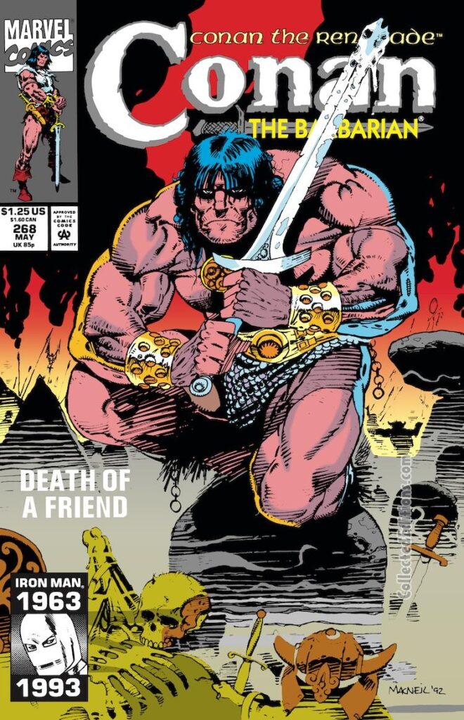 Conan the Barbarian #268 cover; pencils and inks, Colin MacNeil, Death of a Friend