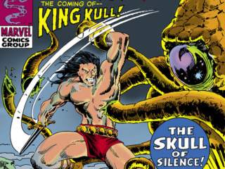 Creatures on the Loose #10 cover; pencils, Herb Trimpe; inks, Marie Severin; first appearance, King Kull, Robert E. Howard, Atlantis, Valusia, The Skull of Silence, octopus monster