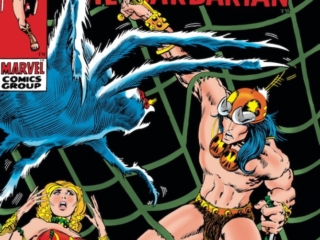 Conan the Barbarian #4 cover; pencils and inks, Barry Windsor-Smith; giant spider