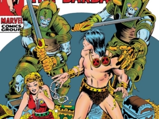 Conan the Barbarian #8 cover; pencils, Barry Windsor-Smith; inks, Sal Buscema, John Romita, Sr.