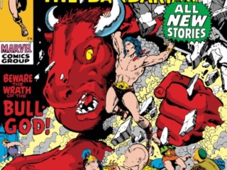 Conan the Barbarian #10 cover; pencils and inks, Barry Windsor-Smith; Kull the Conqueror vignette, Marie Severin;