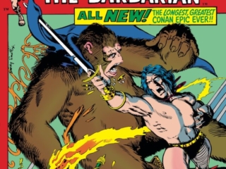 Conan the Barbarian #11 cover; pencils and inks, Barry Windsor-Smith; Thak, giant ape