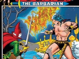 Conan the Barbarian #15 cover; pencils and inks, Barry Windsor-Smith, Michael Moorcok, Elric, crossover