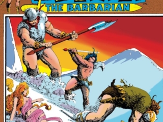 Conan the Barbarian #16 cover; pencils and inks, Barry Windsor-Smith; color version of The Frost Giant's Daughter