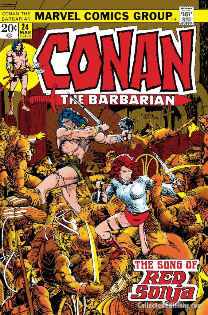 Conan the Barbarian #24 cover; pencils and inks, Barry Windsor-Smith; The Song of Red Sonja