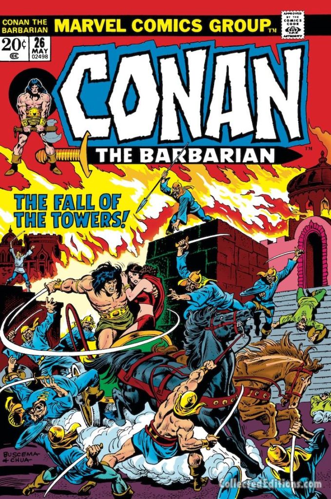 Conan the Barbarian #26 cover; layout, John Romita Sr.; pencils, John Buscema; inks, Ernie Chan
