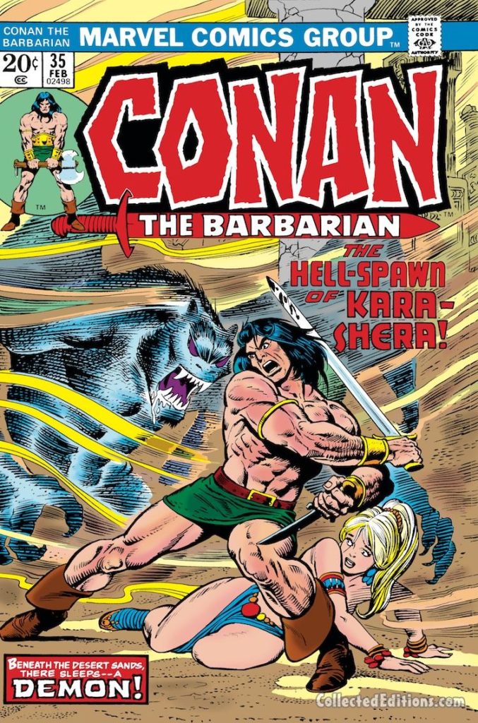 Conan the Barbarian #35 cover; pencils, Gil Kane; inks, Ernie Chan