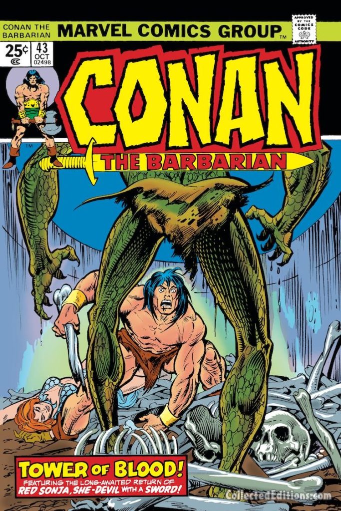 Conan the Barbarian #43 cover; pencils, Gil Kane; Red Sonja