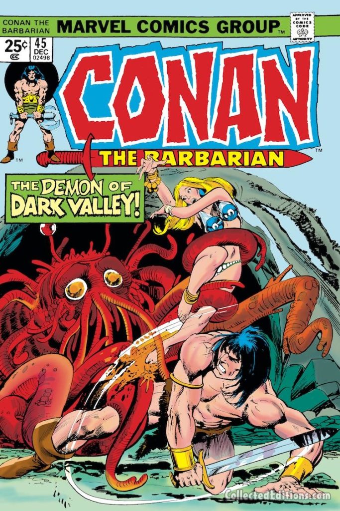 Conan the Barbarian #45 cover; pencils, Gil Kane; inks, Neal Adams