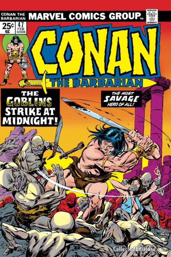 Conan the Barbarian #47 cover; pencils, Gil Kane; inks, Tom Palmer