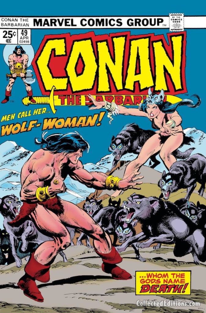 Conan the Barbarian #49 cover; pencils, Gil Kane; inks, Dick Giordano