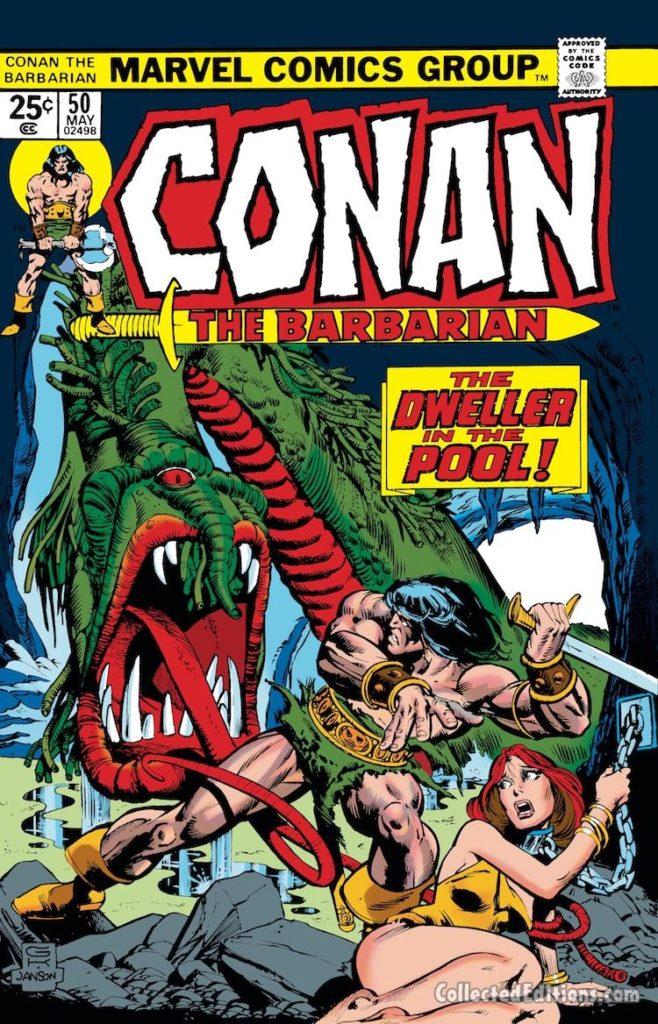 Conan the Barbarian #50 cover; pencils, Gil Kane; inks, Klaus Janson