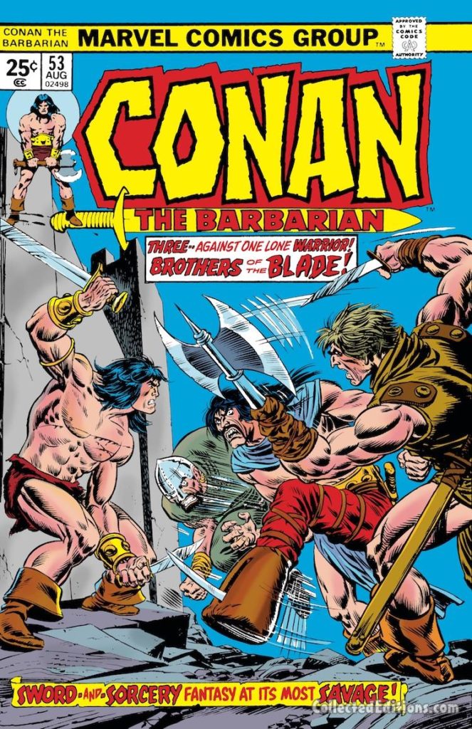 Conan the Barbarian #53 cover; pencils, Gil Kane; inks, John Romita Sr.