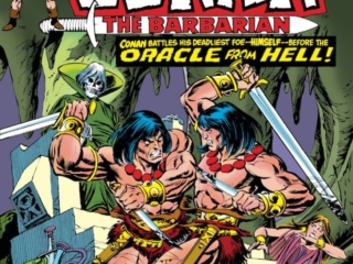 Conan the Barbarian #54 cover; pencils, Gil Kane; inks, Tom Palmer