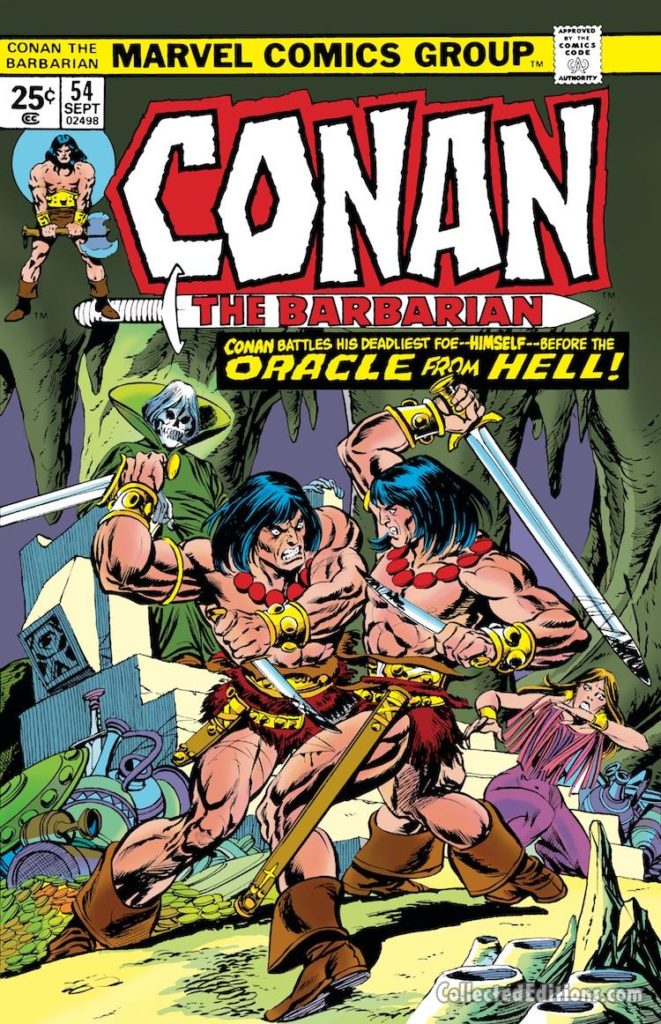 Conan the Barbarian #54 cover; pencils, Gil Kane; inks, Tom Palmer
