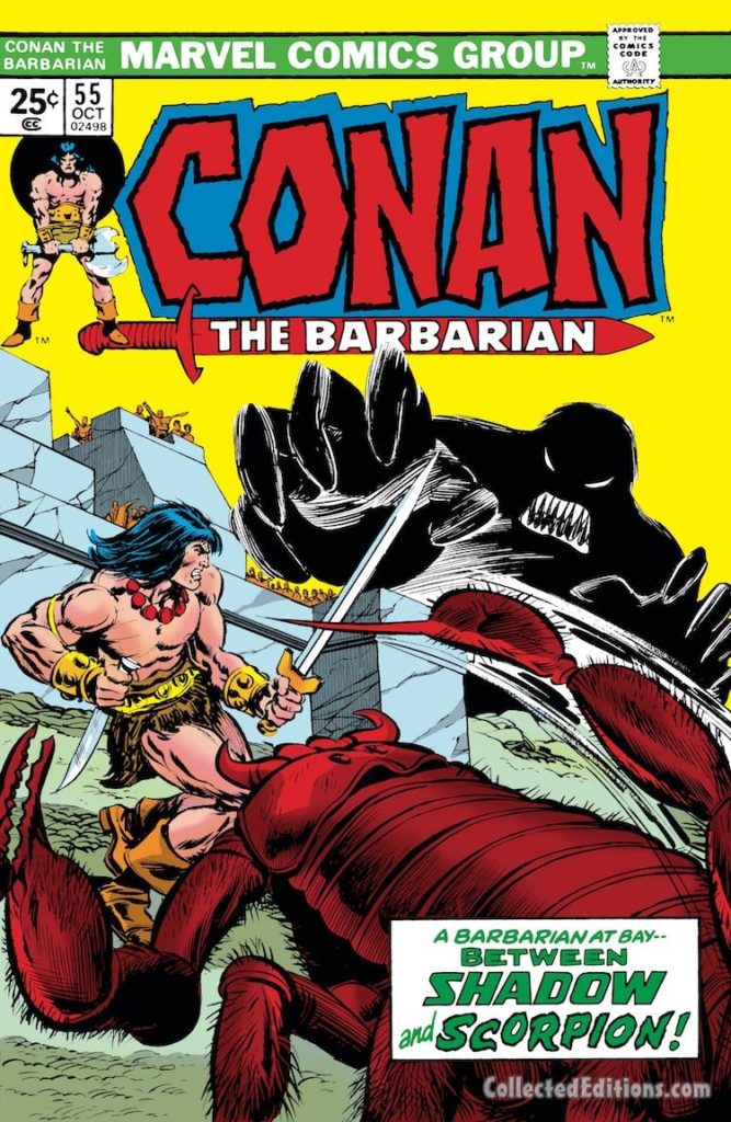 Conan the Barbarian #55 cover; pencils, Gil Kane; inks, Tom Palmer