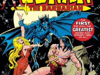 Conan the Barbarian #56 cover; pencils, John Buscema; inks, Dan Adkins