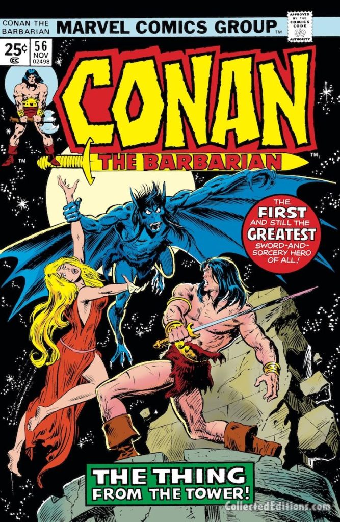 Conan the Barbarian #56 cover; pencils, John Buscema; inks, Dan Adkins