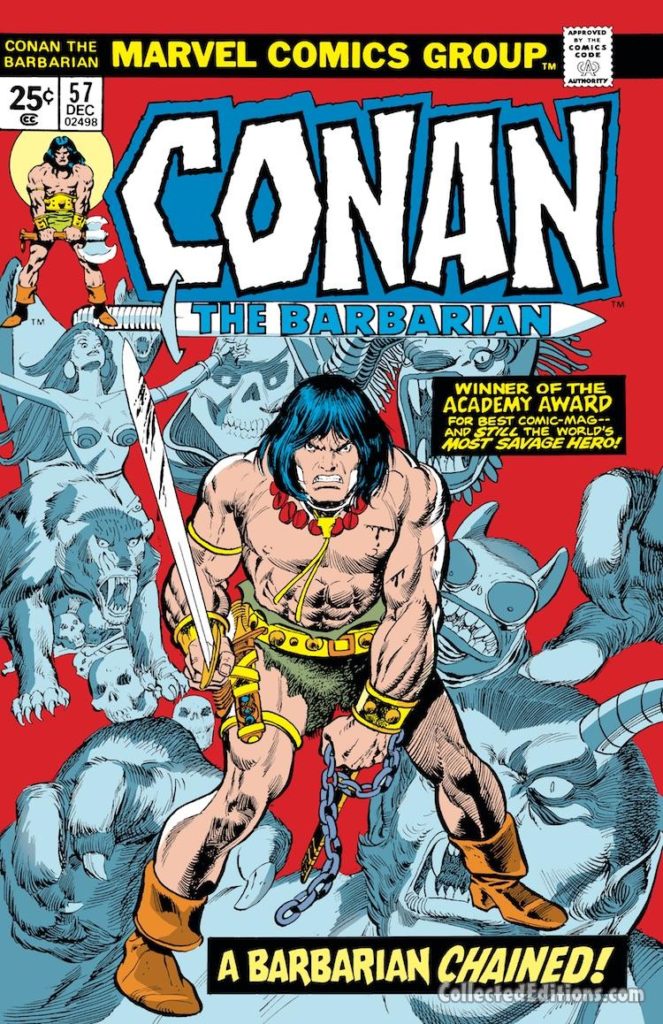 Conan the Barbarian #57 cover; pencils, Gil Kane; inks, Vince Colletta