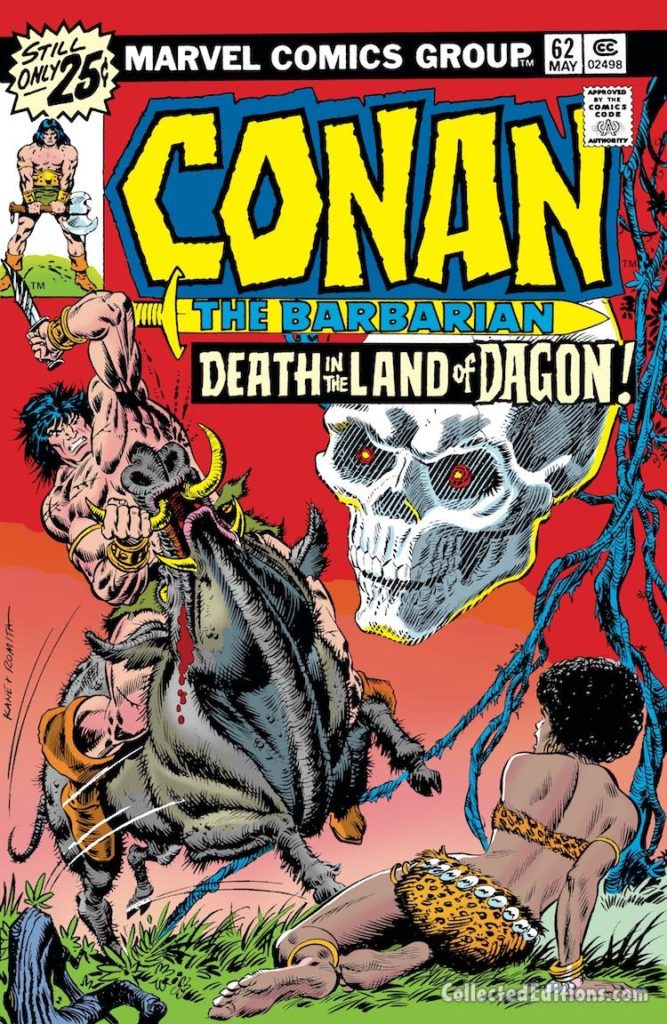 Conan the Barbarian #62 cover; pencils, Gil Kane; inks, John Romita Sr.