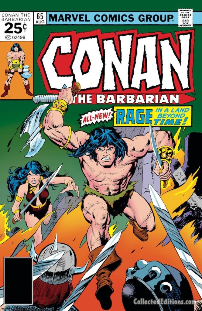 Conan the Barbarian #65 cover; pencils, Gil Kane; inks, Vince Colletta