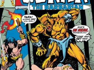 Conan the Barbarian #67 cover; pencils, Gil Kane; inks, Al Milgrom