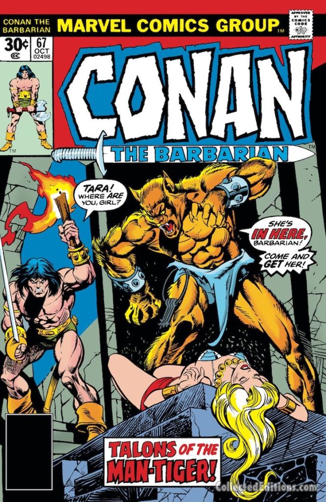 Conan the Barbarian #67 cover; pencils, Gil Kane; inks, Al Milgrom