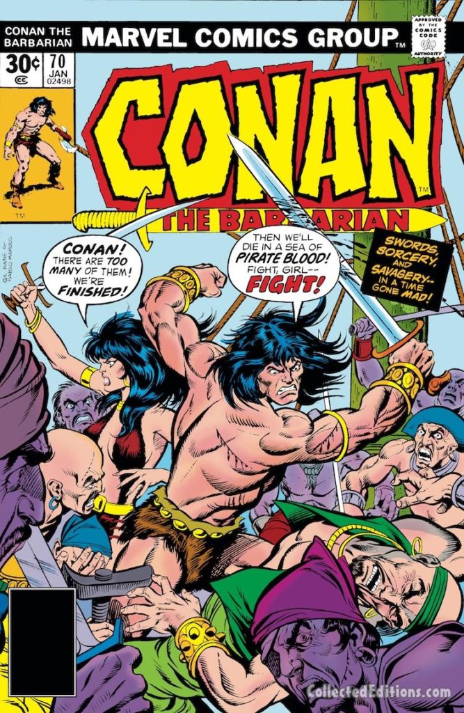 Conan the Barbarian #70 cover; pencils, Gil Kane; inks, Pablo Marcos