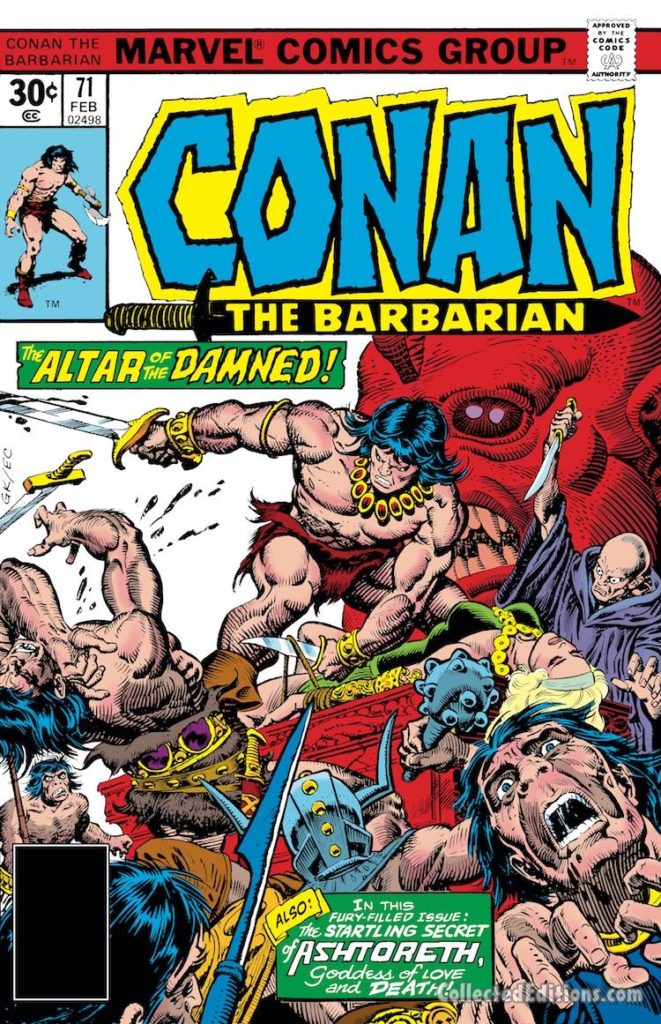 Conan the Barbarian #71 cover; pencils, Gil Kane; inks, Ernie Chan