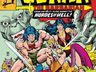 Conan the Barbarian #72 cover; pencils, Gil Kane; inks, Ernie Chan