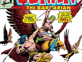 Conan the Barbarian #75 cover; pencils and inks, Ernie Chan; Hawk-Riders of the Forbidden City