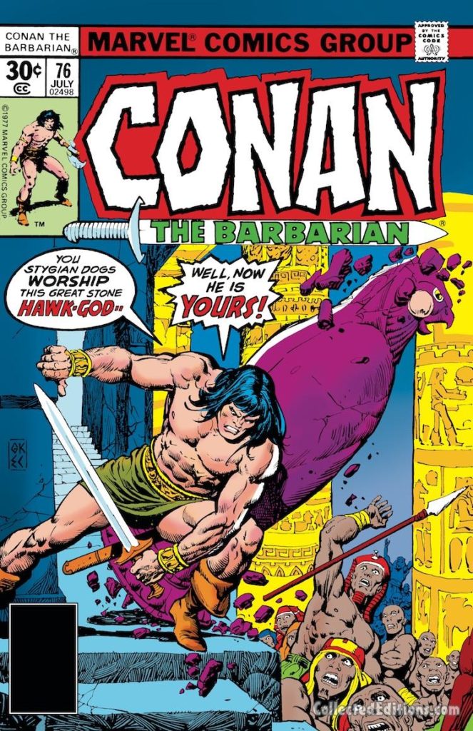 Conan the Barbarian #76 cover; pencils, Gil Kane; inks, Ernie Chan
